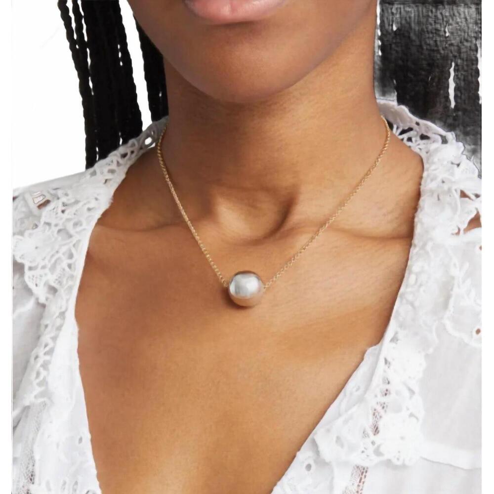 NEW ISABEL MARANT women's orb pendant necklace in silver - Picture 2 of 2